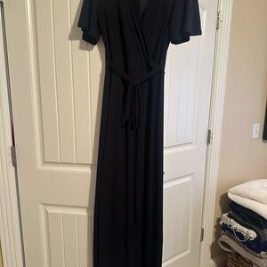 H&M Black Maxi Wrap Dress